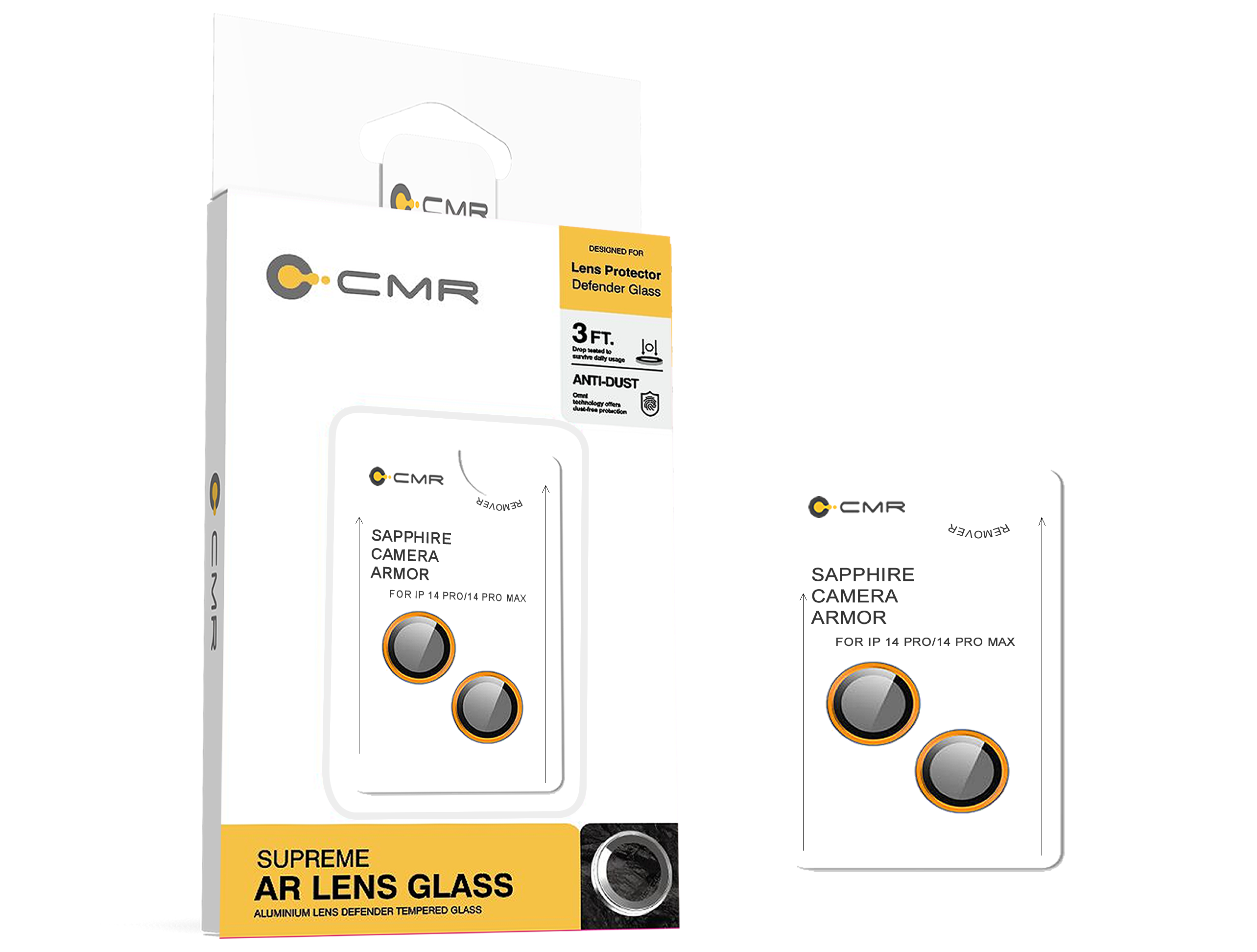 CMR SUPREME SERİSİ TURUNCU SAFIR LENS IPHONE 14 PRO MAX/14 PRO