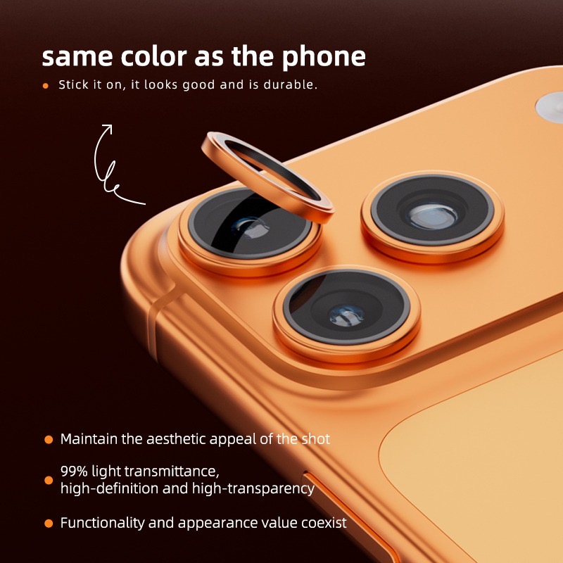 Weelaam W015 iPhone 15 PRO MAX / 15 Pro Kamera Lens Koruyucu | AR&AF Kaplama | Natürel Tıtanyum