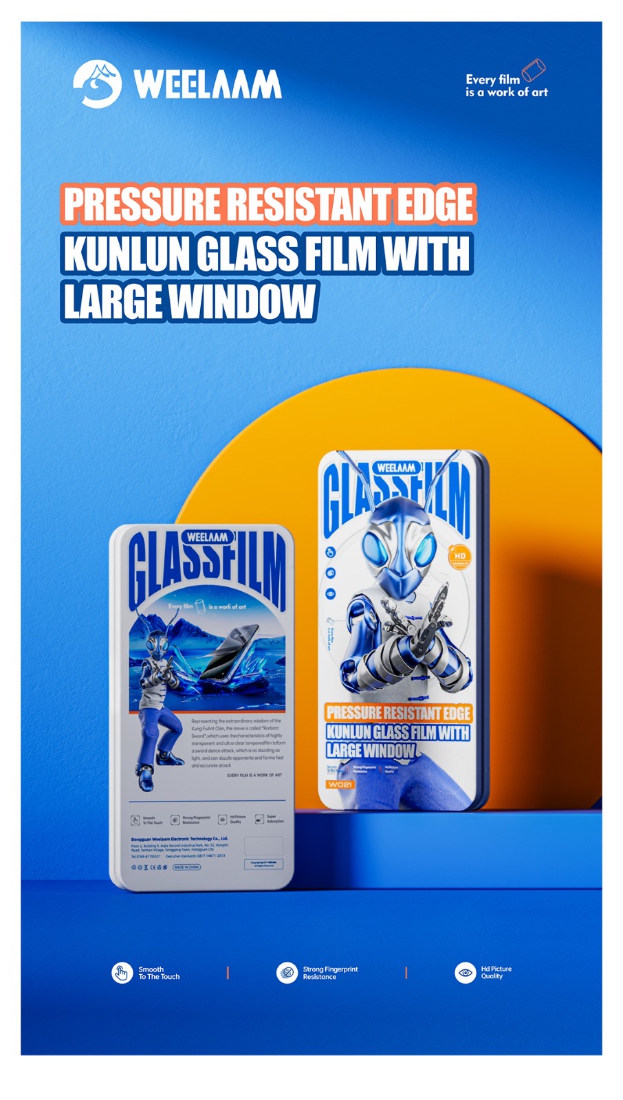 Weelaam W021 İPhone 15/16 Pressure Resistant Edge Kunlun Glass Flim 
