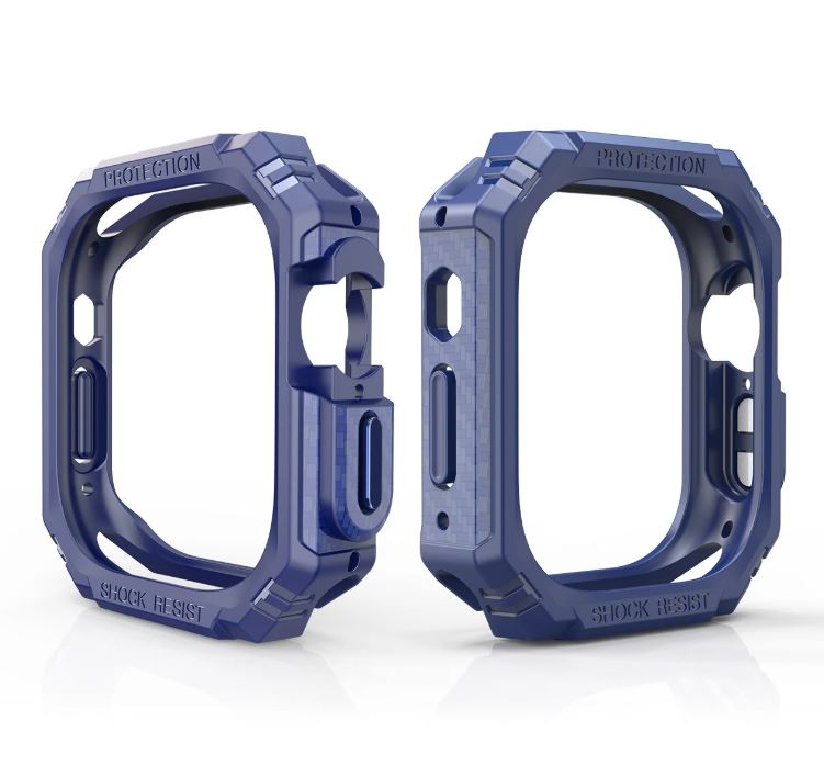 CMR APPLE WATCH KARBON FİBER KILIF 41MM MAVİ